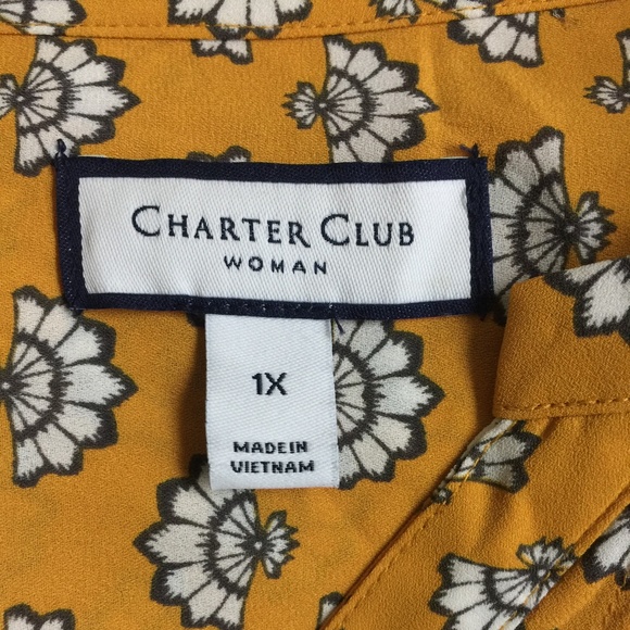 Charter Club Sahara Gold Ruffled Blouse - Picture 4 of 5